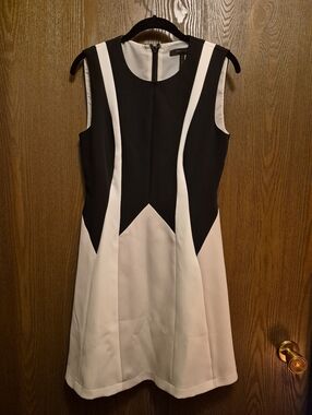 BCBG MAXAZRIA Sleeveless Black and White A-Line Dress Size 4 Excellent Condition